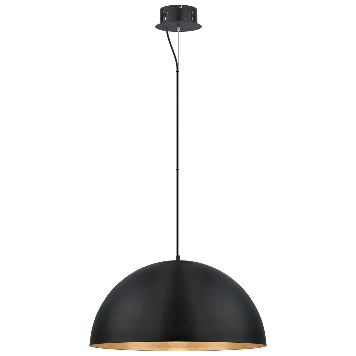 Gaetano 23" LED Pendant Light - Matte Black / Gold