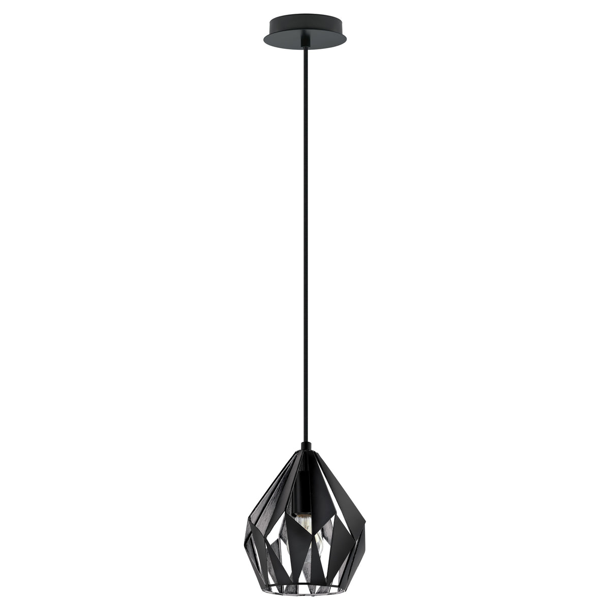 Carlton 3 7" Pendant Light - Matte Black / Silver