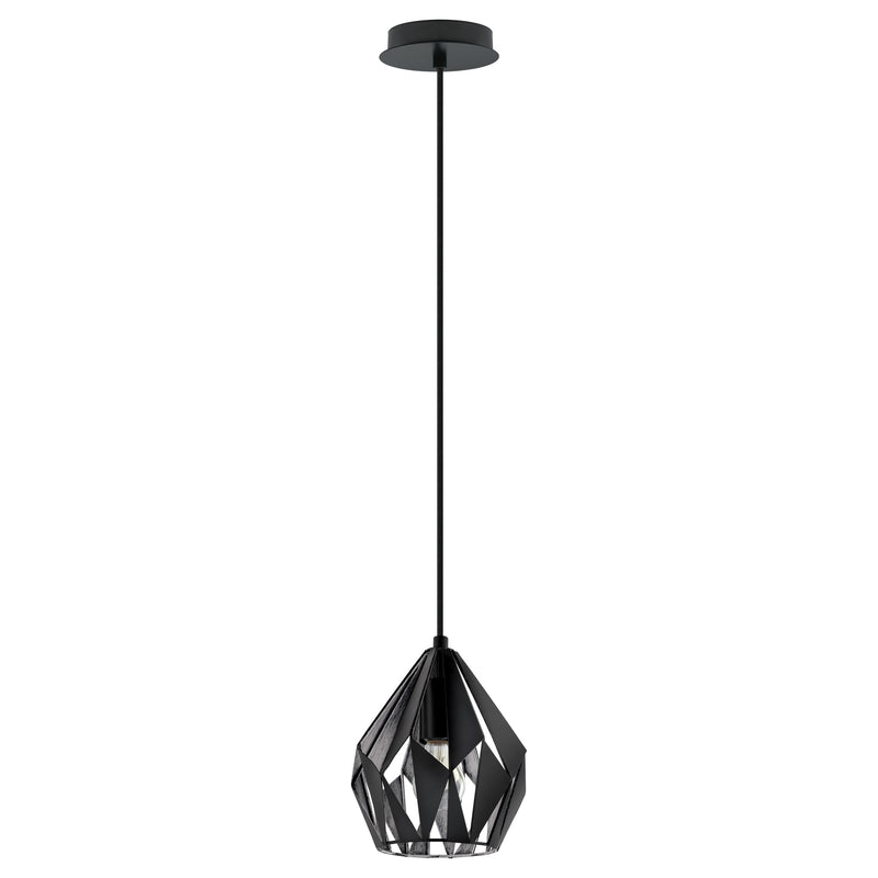 Carlton 3 7" Pendant Light - Matte Black / Silver