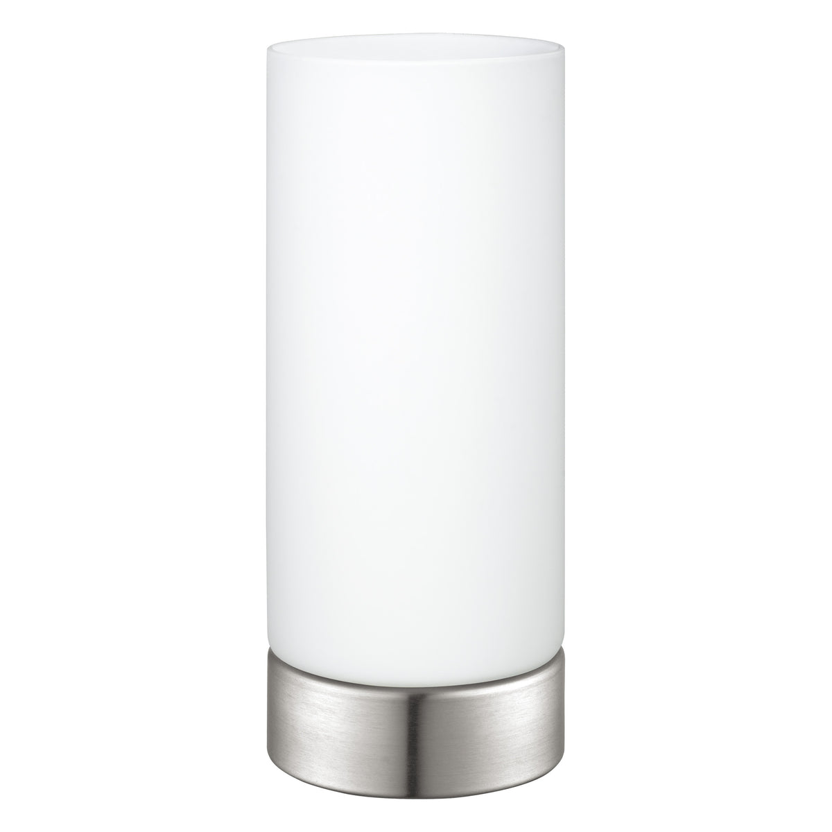 Myna 9" Table Lamp - Brushed Nickel / White Glass