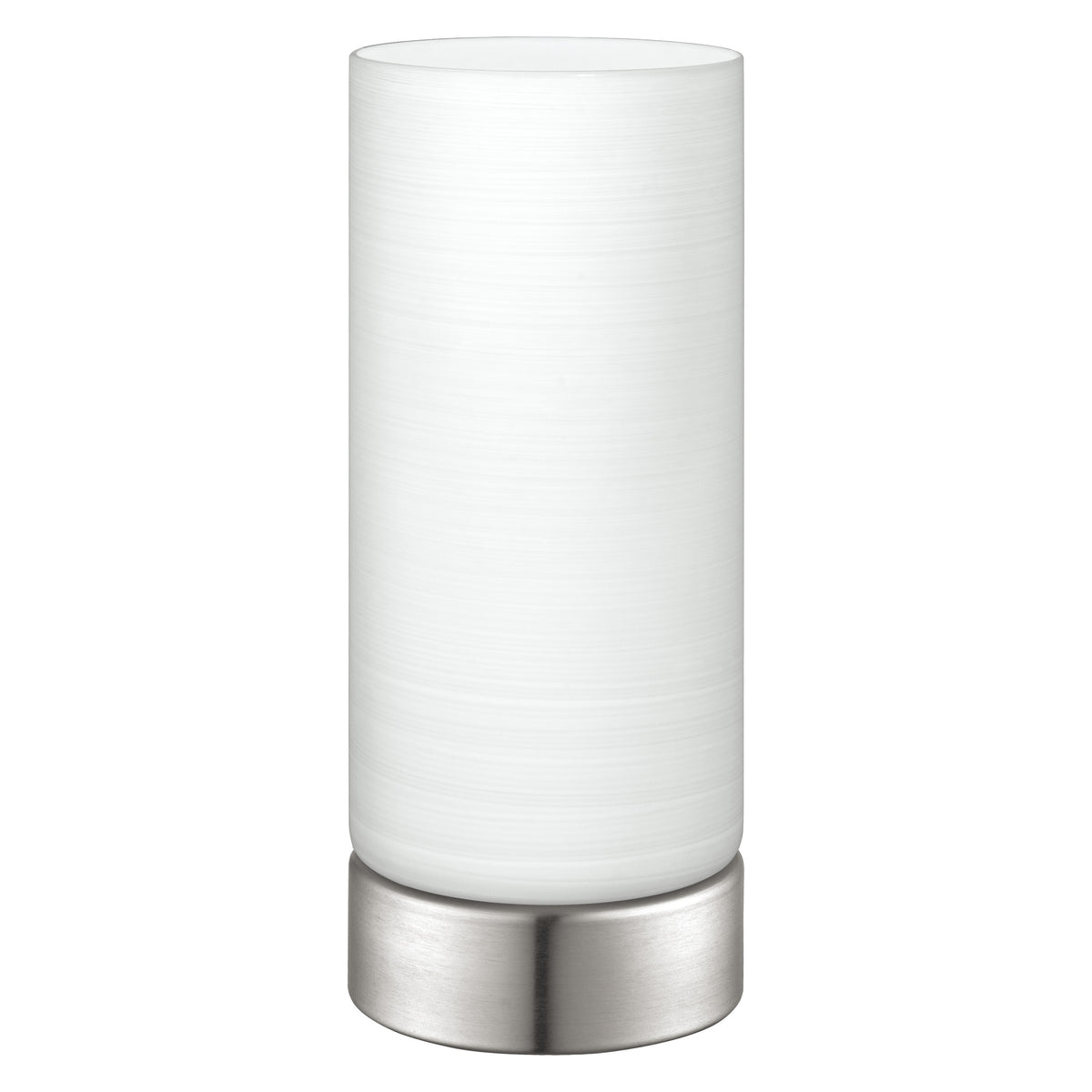 Myna 9" Table Lamp - Brushed Nickel / White Wiped Glass