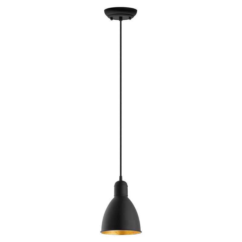 Priddy 6" Pendant Light - Textured Black / Gold