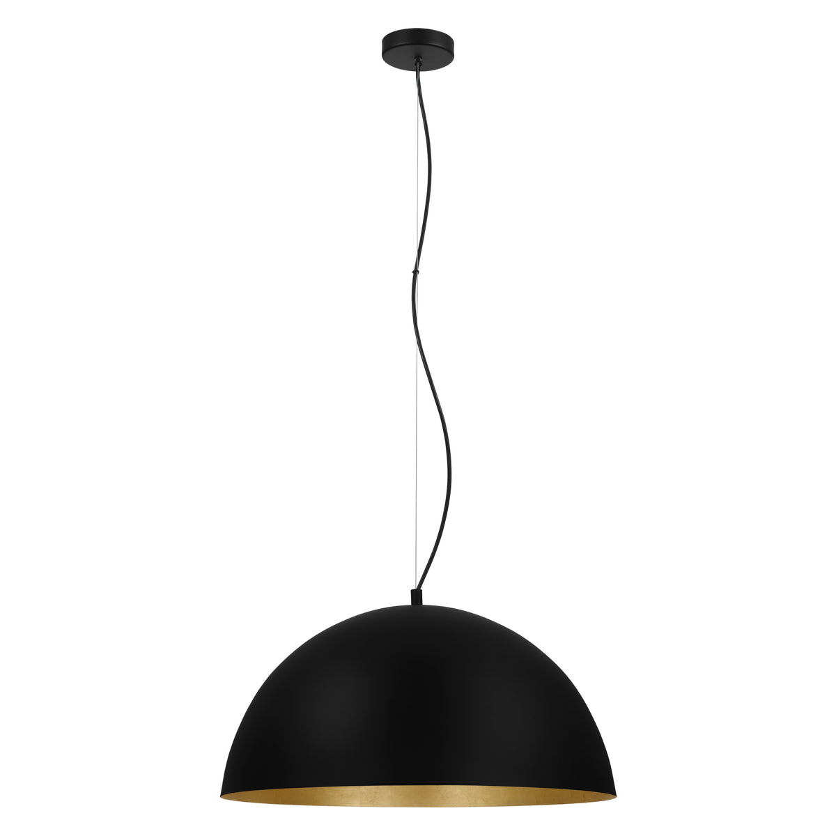 Rafaelino 23" Pendant Light - Textured Black / Gold Leaf
