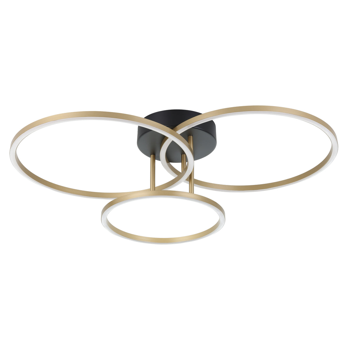 Boyal 2 29" LED Flush Mount - Textured Black / Gold