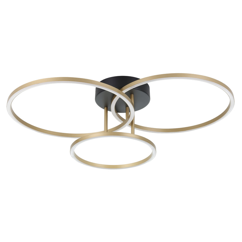 Boyal 2 29" LED Flush Mount - Textured Black / Gold