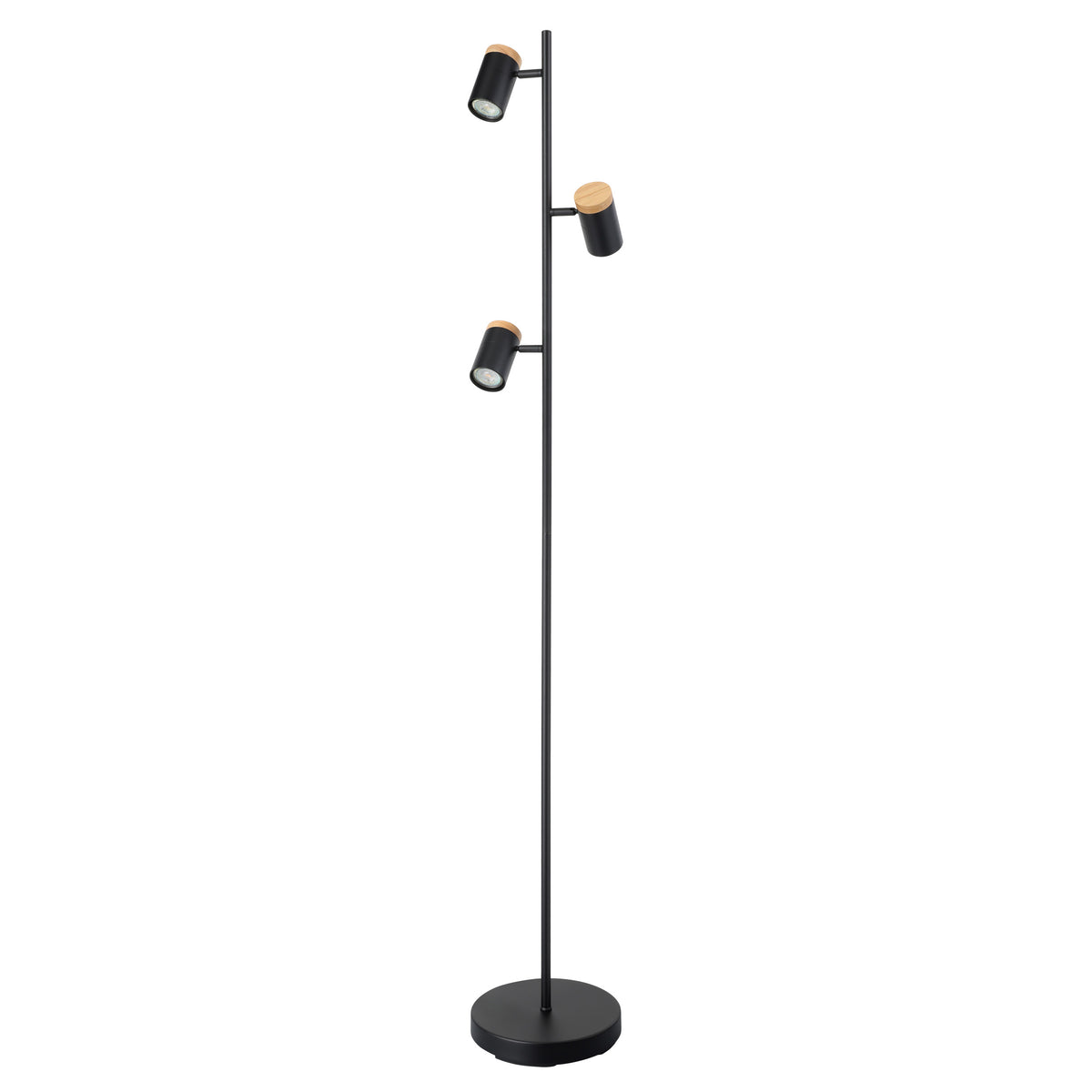 Chatterton 64" Floor Lamp - Textured Black / Wood