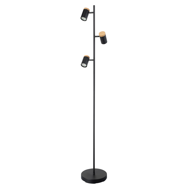 Chatterton 64" Floor Lamp - Textured Black / Wood