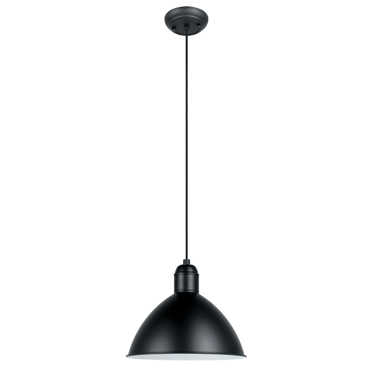 Priddy 12" Pendant Light - Textured Black / Matte White