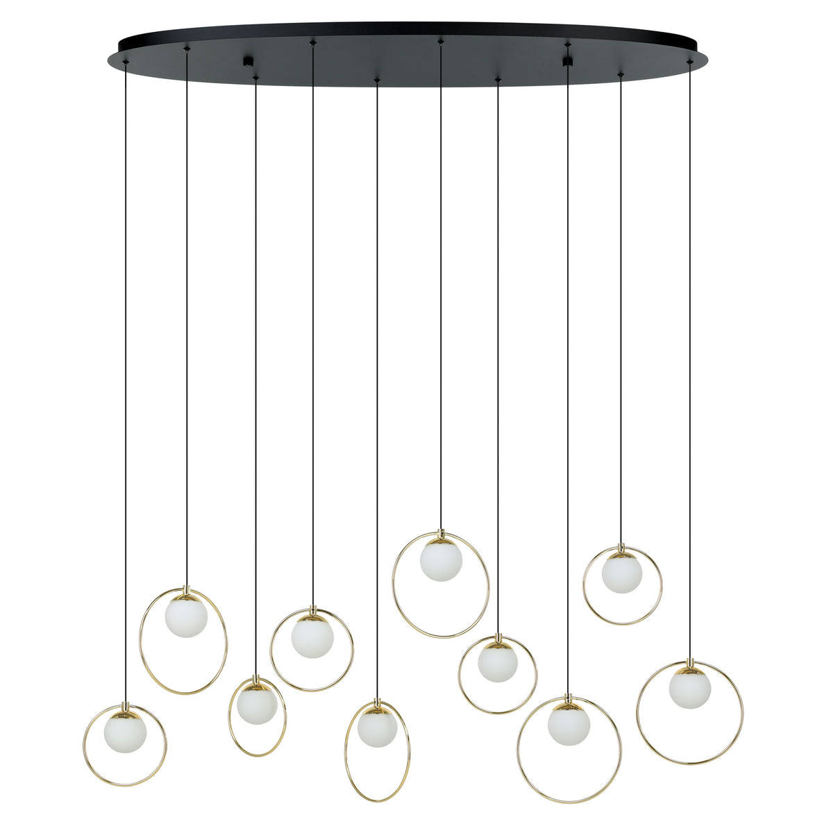 Portocolom 46" LED Pendant Light - Textured Black / Brass