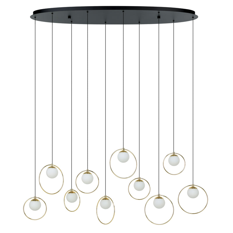 Portocolom 46" LED Pendant Light - Textured Black / Brass