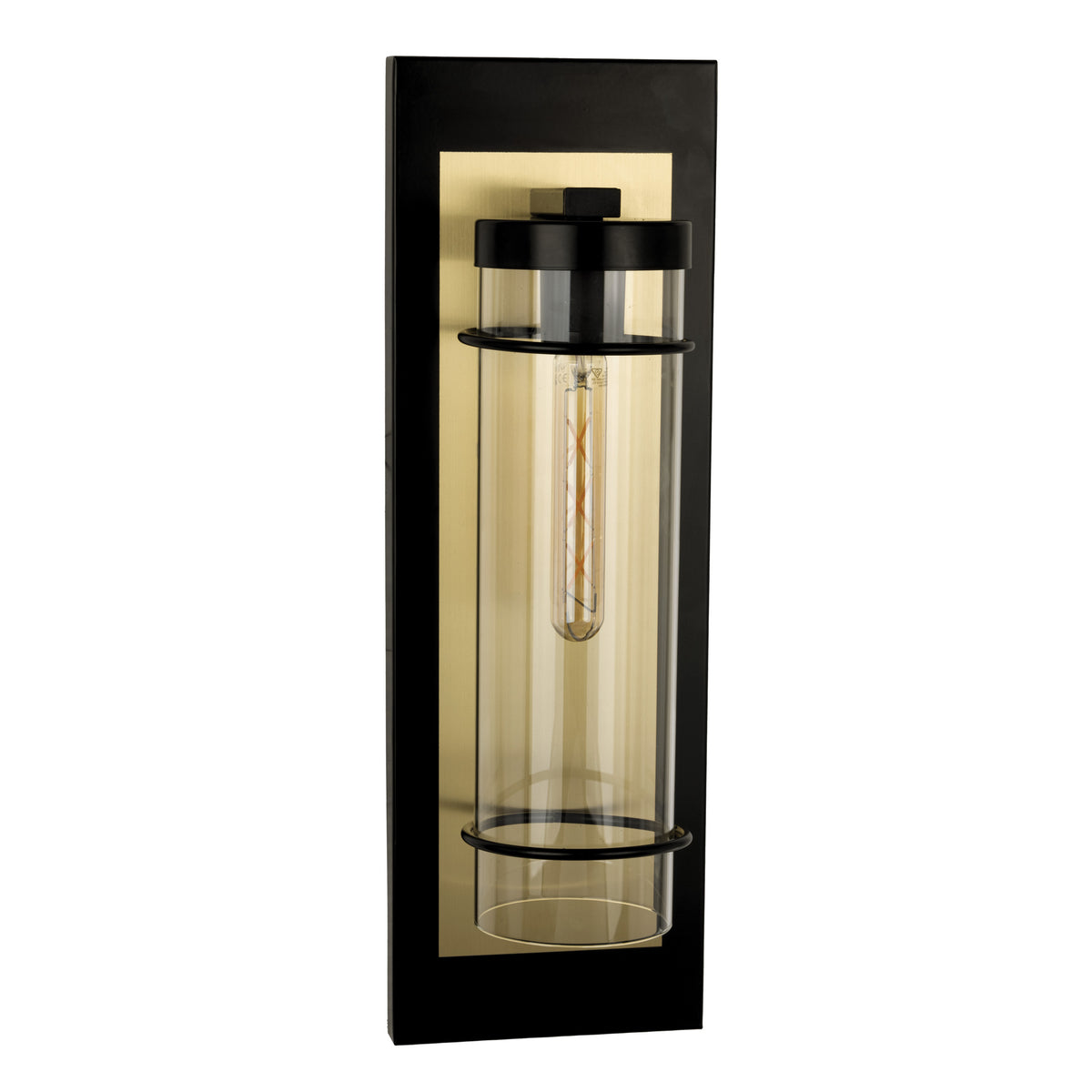 Colantro 27" Exterior Wall Sconce - Matte Black / Brushed Gold