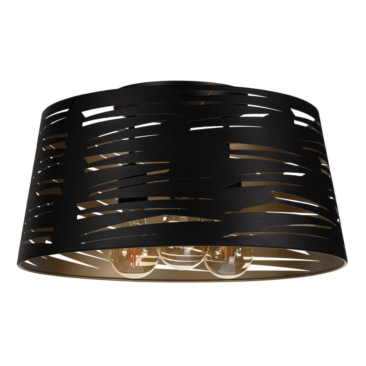 Akers Mill 19" Flush Mount - Textured Black / Gold