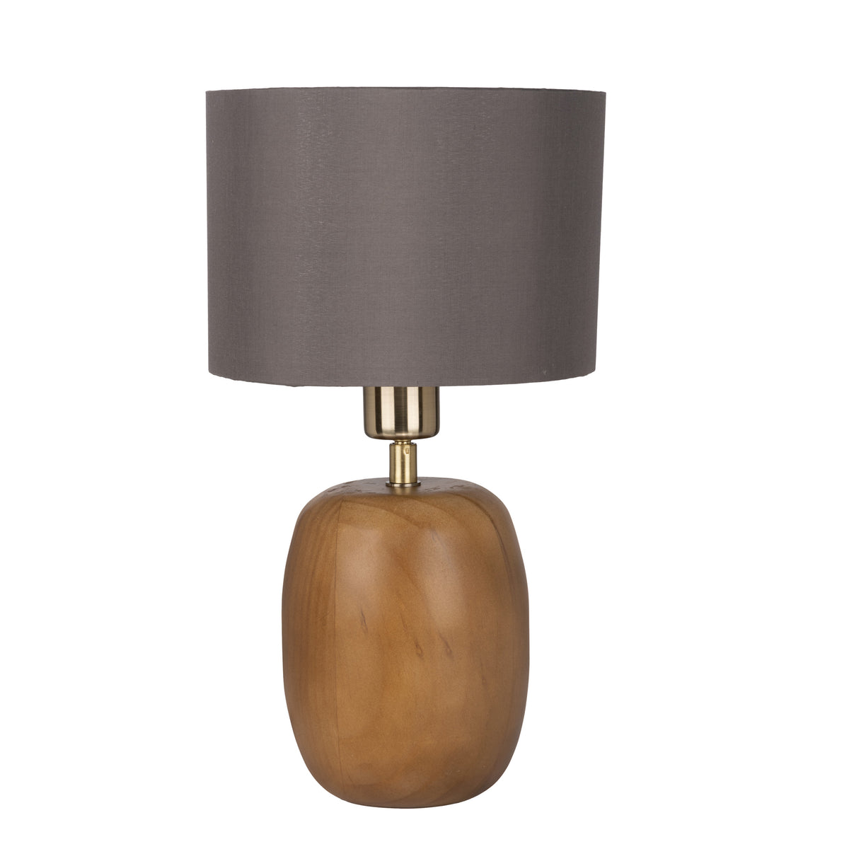Cottesford 16" Table Lamp - Brown Pine Wood / Brushed Gold