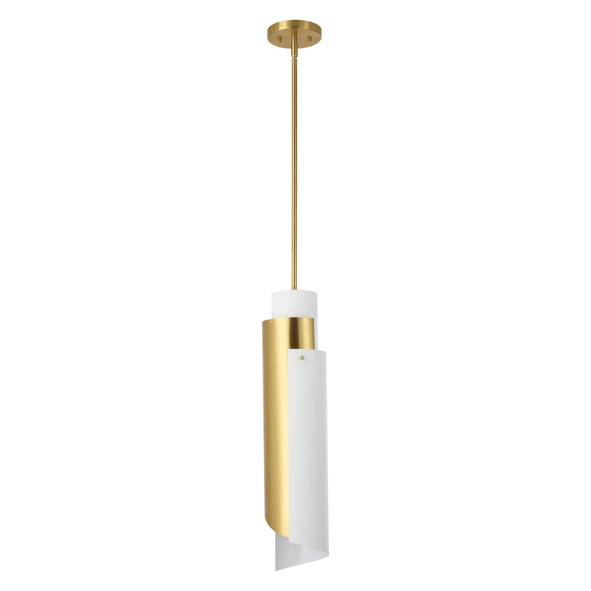 Enzio 6" Pendant Light - Brushed Gold / Matte White