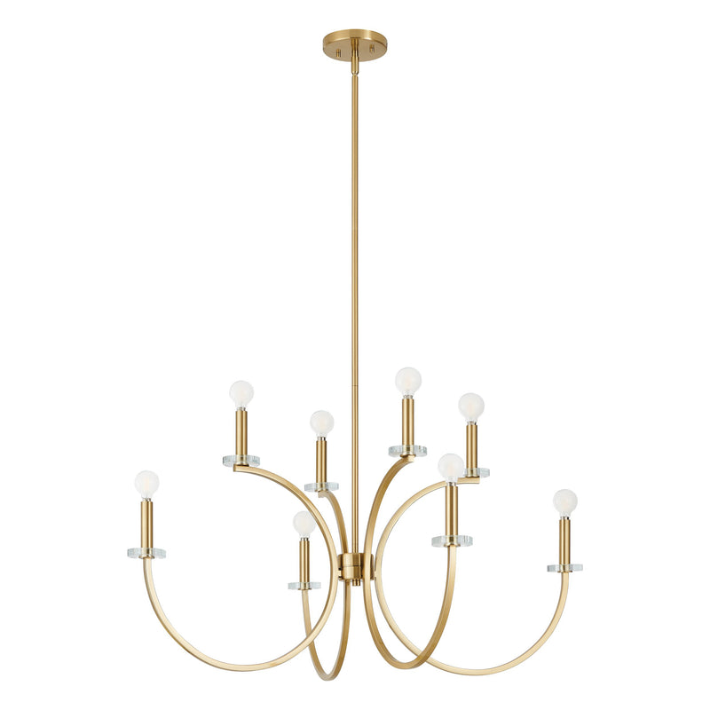 Florian 36" Chandelier - Brushed Gold / Clear