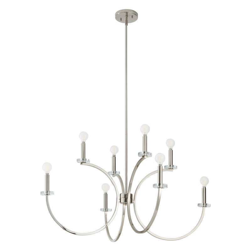 Florian 36" Chandelier - Polished Nickel / Clear Glass