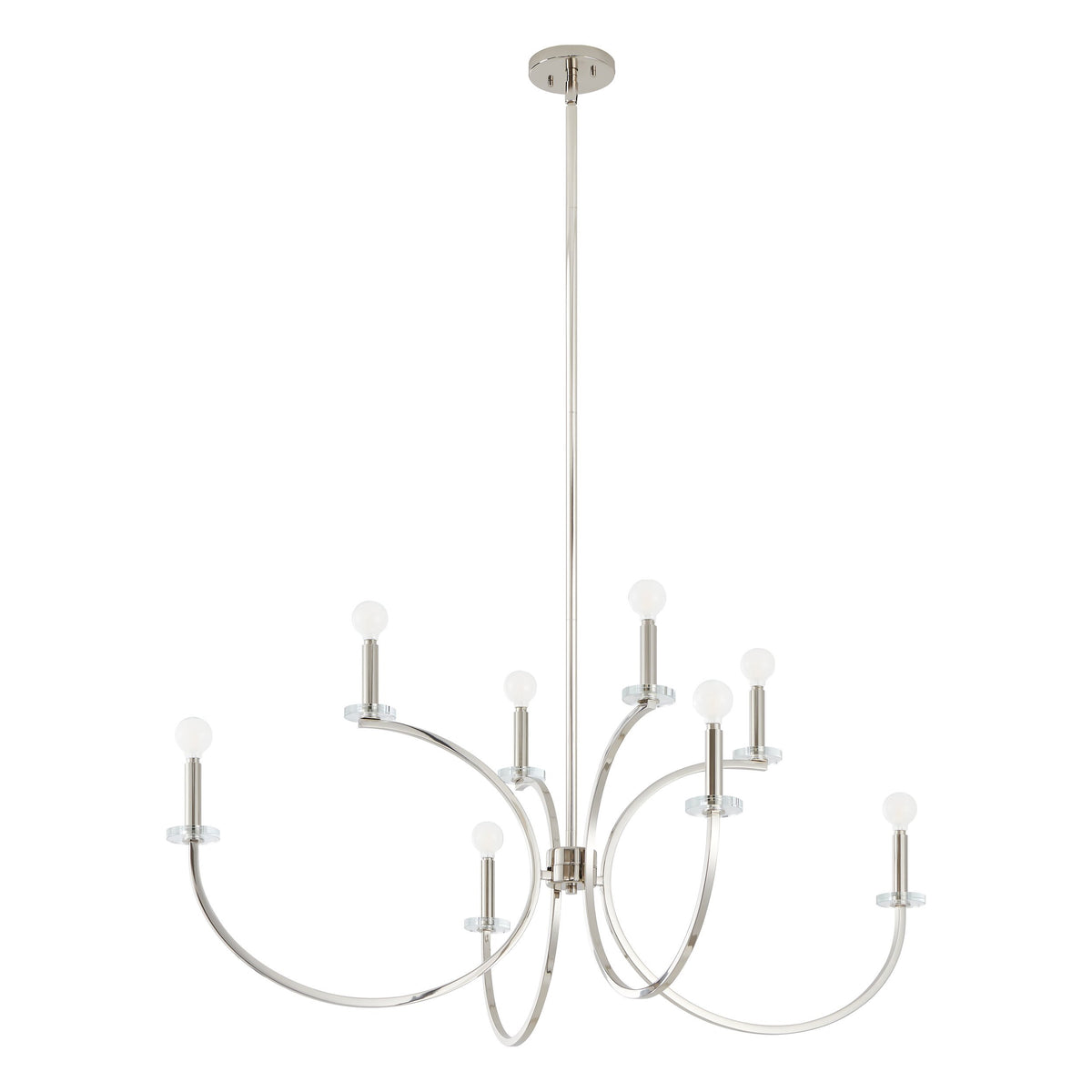 Florian 44" Chandelier - Polished Nickel / Clear Glass