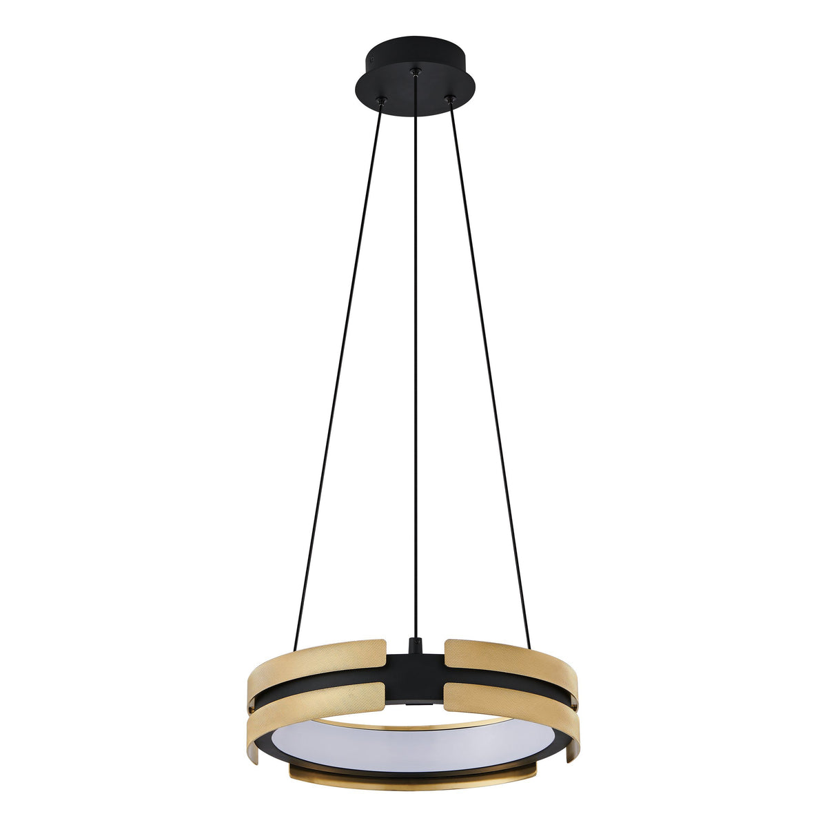 Grazia 15" LED Chandelier - Matte Black / Brushed Gold