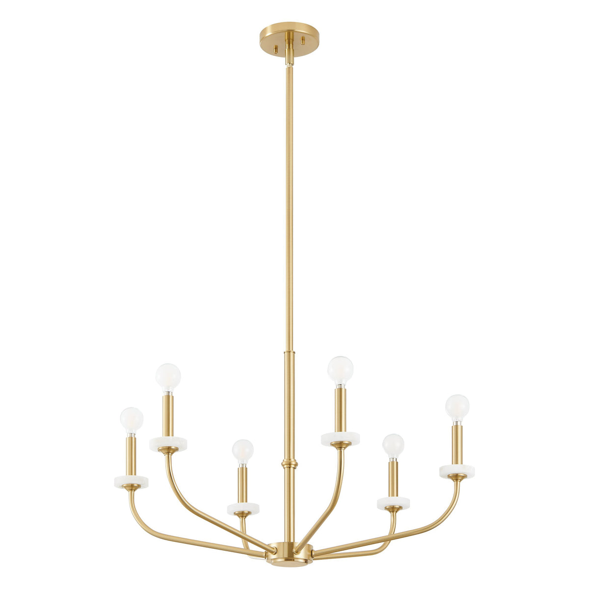 Leah 30" Chandelier - Brushed Gold / Onyx