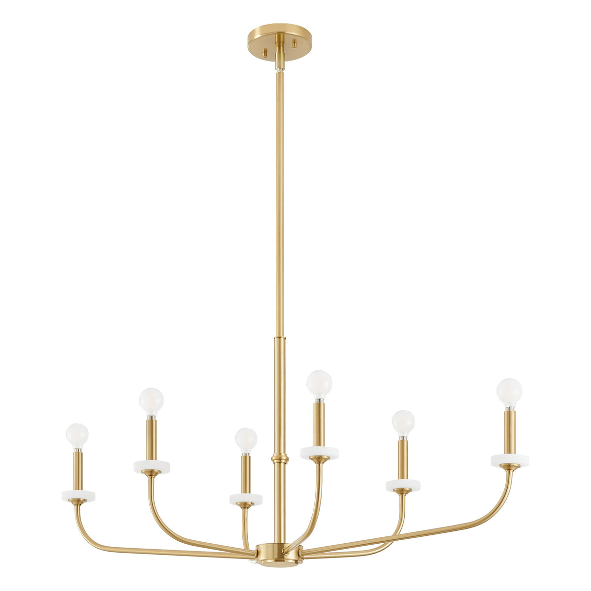 Leah 42" Chandelier - Brushed Gold / Onyx