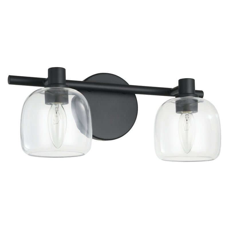 Valentina 15" Vanity Light - Matte Black / Clear