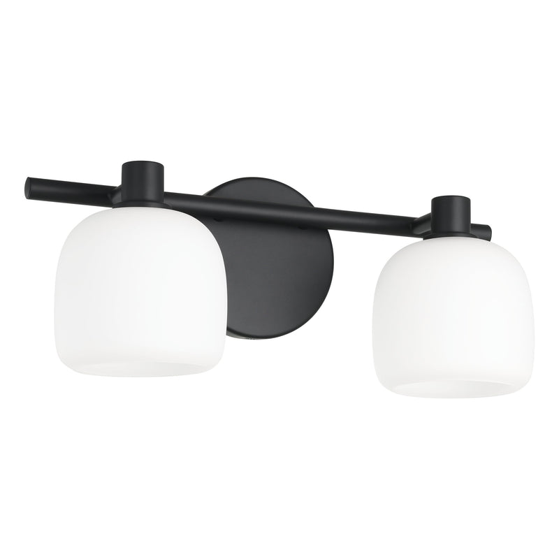 Valentina 15" Vanity Light - Matte Black / Etched Opal