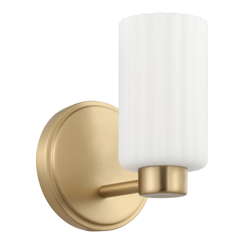 Bedminster 5" Vanity Light - Champagne Gold / Etched Opal Ribbed Glass