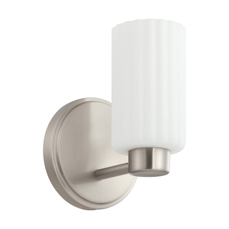 Bedminster 5" Vanity Light - Brushed Nickel / Etched Opal Ribbed