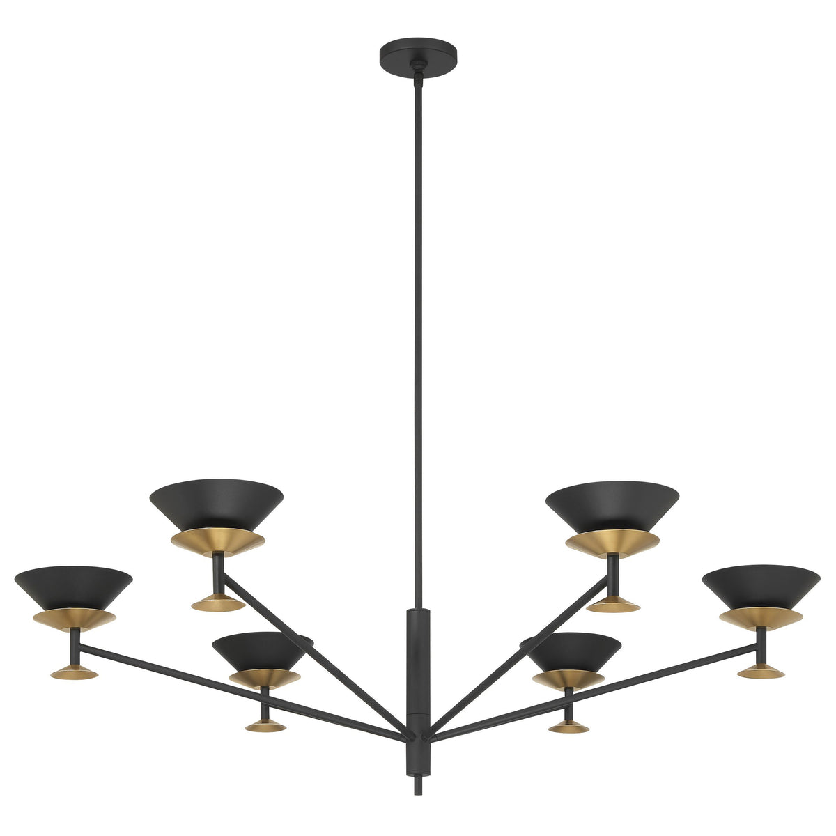 Tremolo 48" Chandelier - Textured Black / Champagne Gold