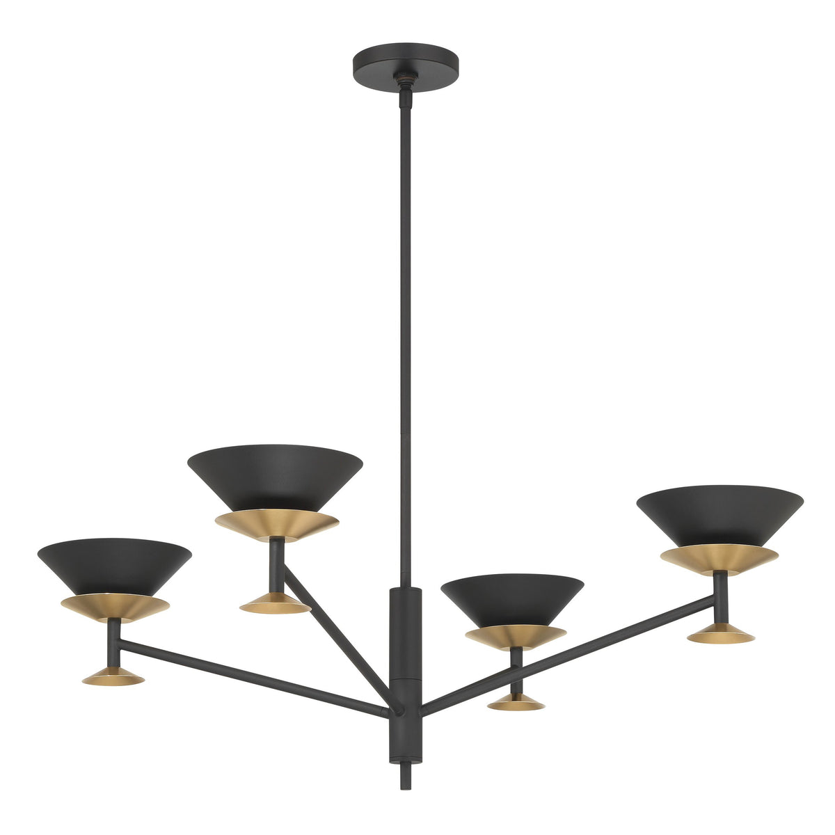 Tremolo 36" Chandelier - Textured Black / Champagne Gold