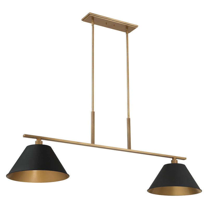 Mcgill 60" Linear Chandelier - Natural Brass / Matte Black
