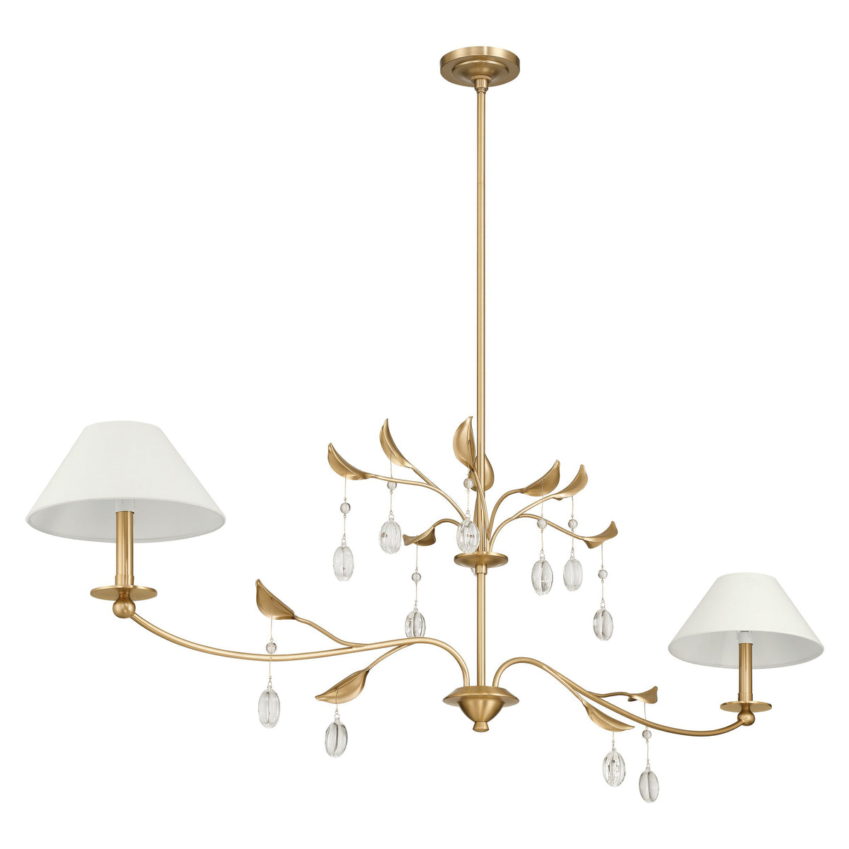Presley 56" Linear Chandelier - Champagne Gold / Clear
