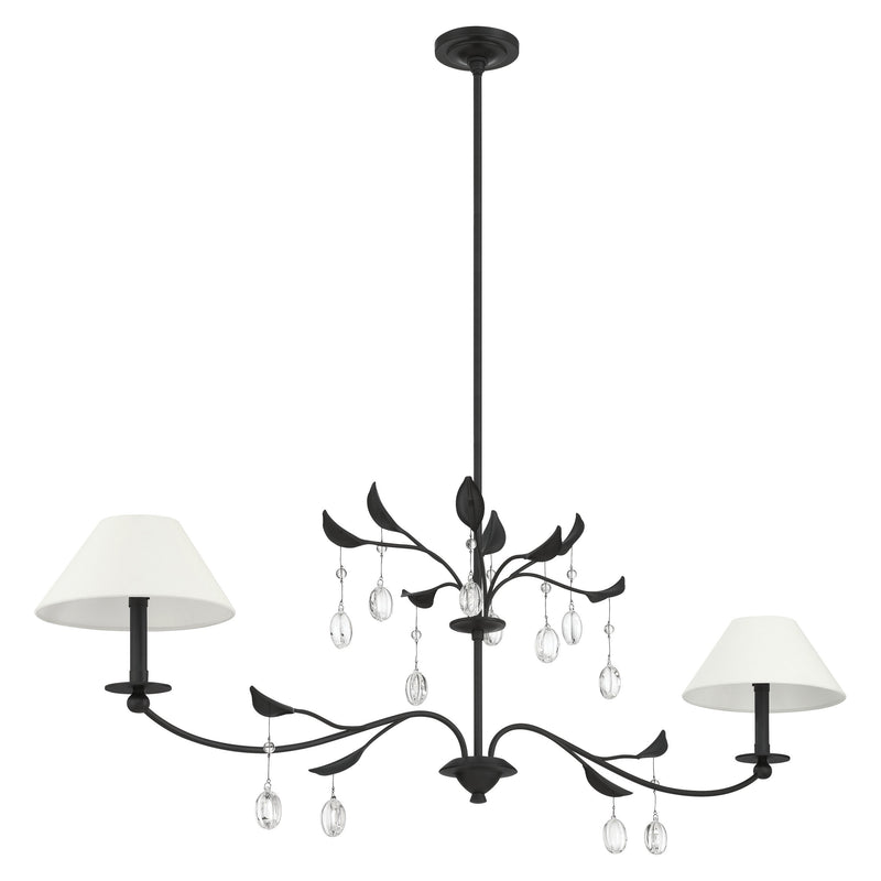 Presley 56" Linear Chandelier - Textured Black / Clear Glass