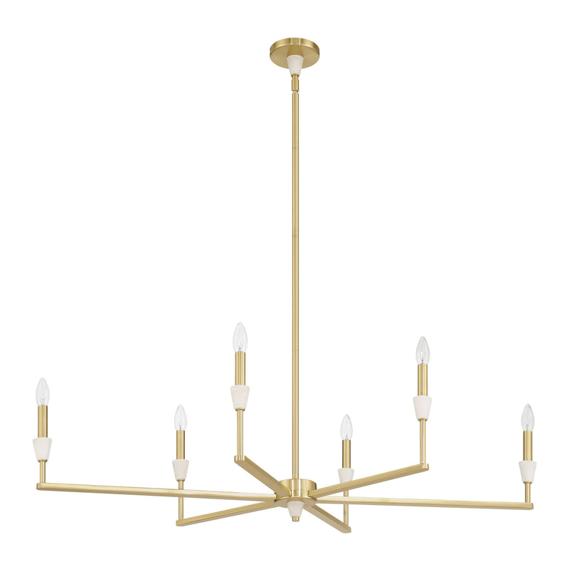 Montclair 46" Linear Chandelier - Brushed Gold / Alabaster