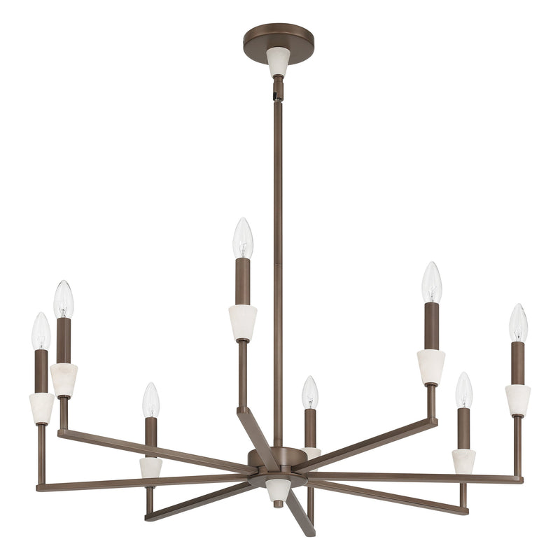 Montclair 32" Chandelier - Forged Bronze / Alabaster