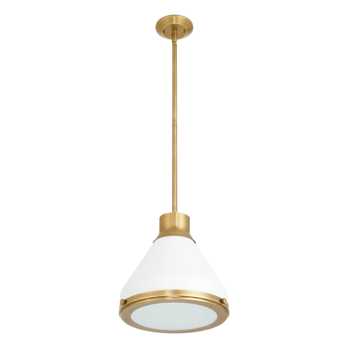 Doyle 13" Pendant Light - Natural Brass / Matte White