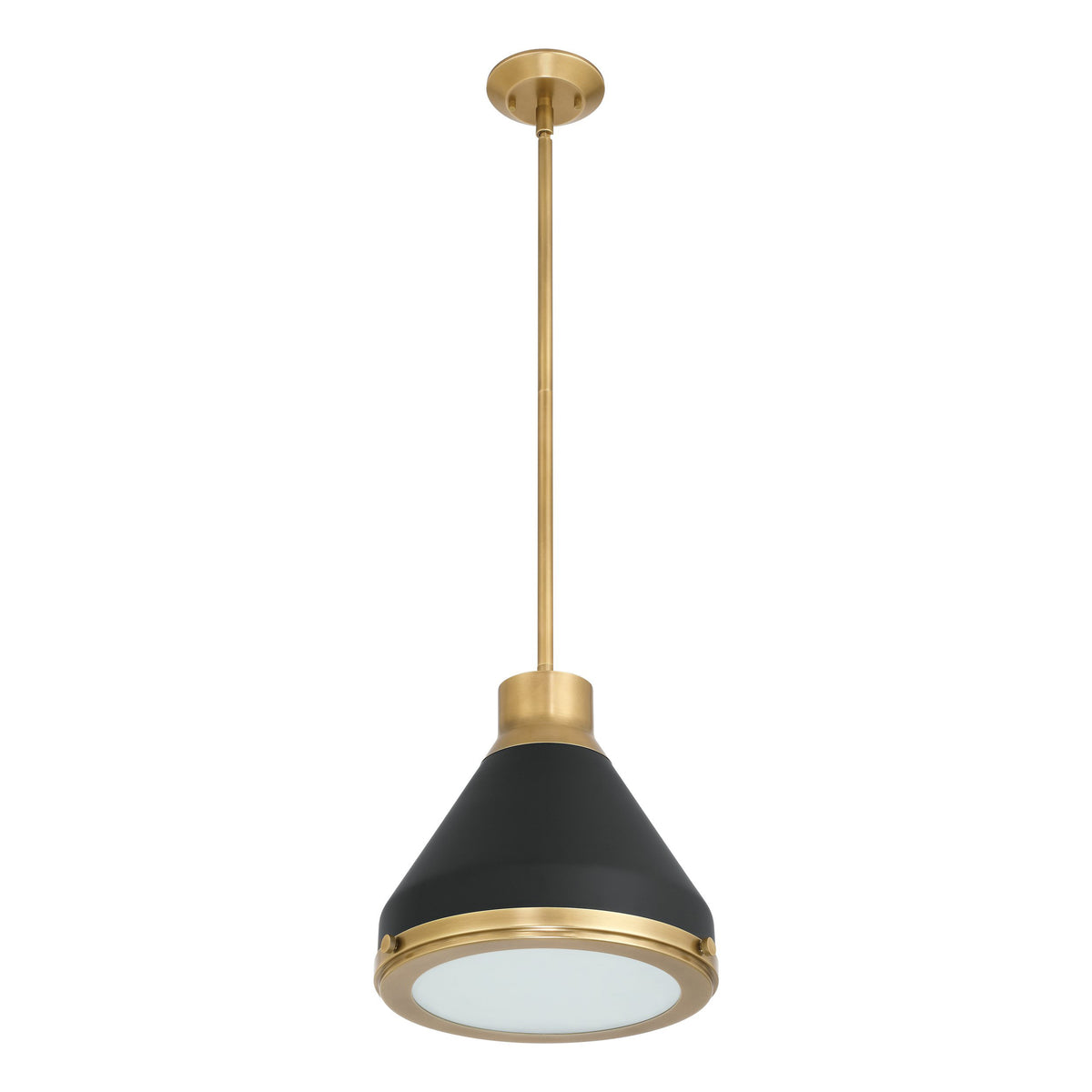 Doyle 13" Pendant Light - Natural Brass / Matte Black