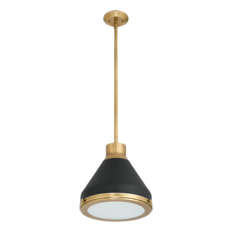 Doyle 13" Pendant Light - Natural Brass / Matte Black