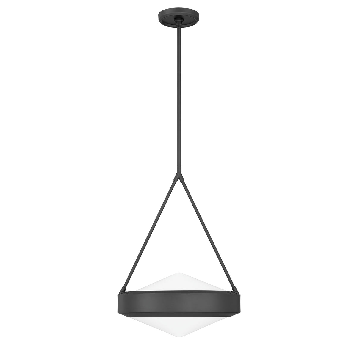 Agate 15" Pendant Light - Matte Black / Opal Glass
