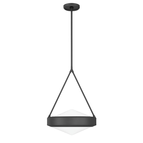 Agate 15" Pendant Light - Matte Black / Opal Glass