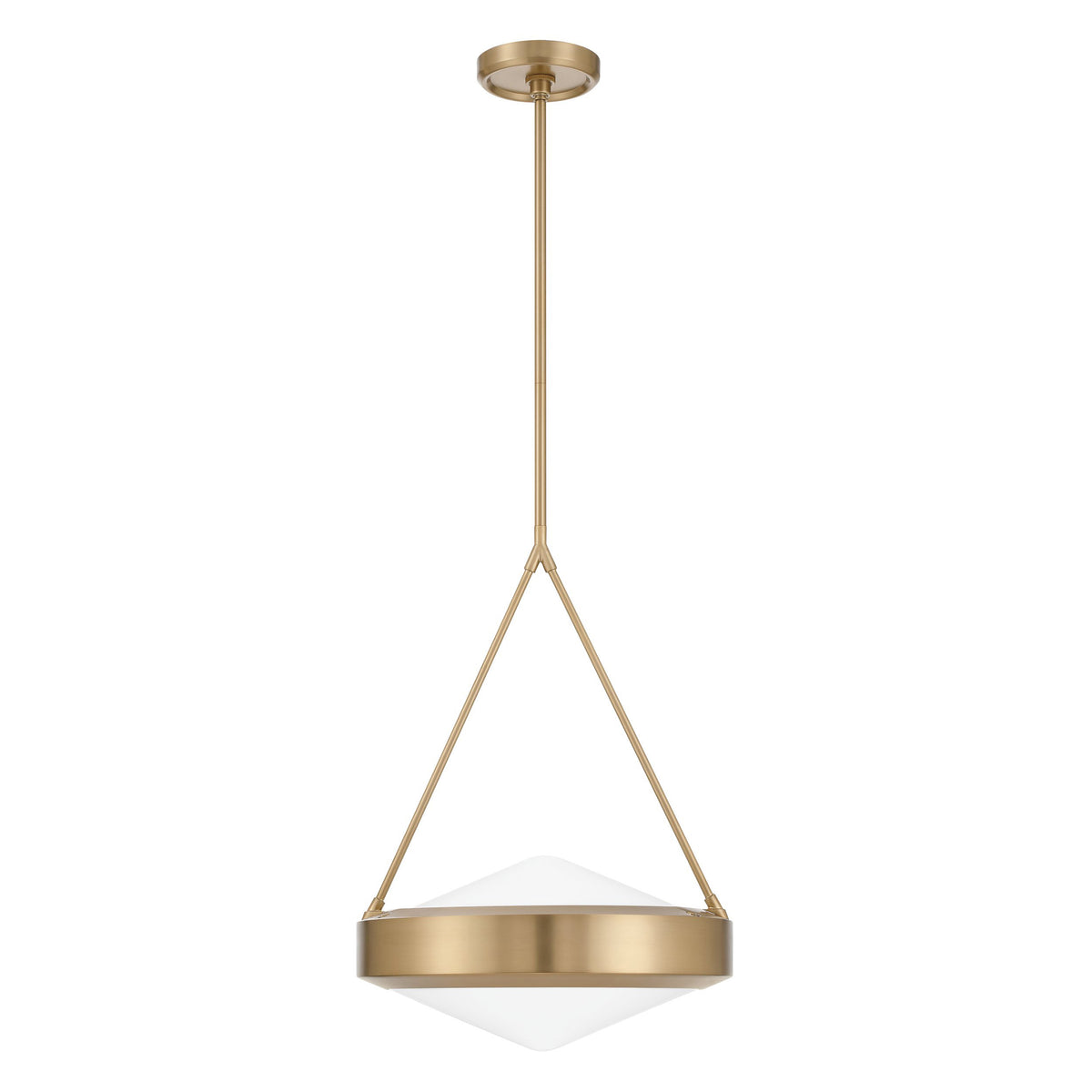 Agate 15" Pendant Light - Champagne Gold / Opal Glass