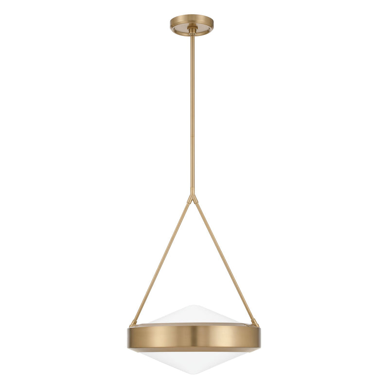Agate 15" Pendant Light - Champagne Gold / Opal Glass