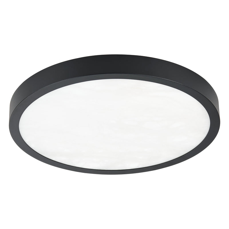 Argyle 16" 5CCT LED Flush Mount - Textured Black / Alabaster