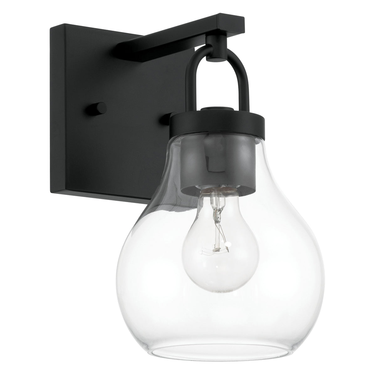 Mansfield 6" Vanity Light - Matte Black / Clear Glass