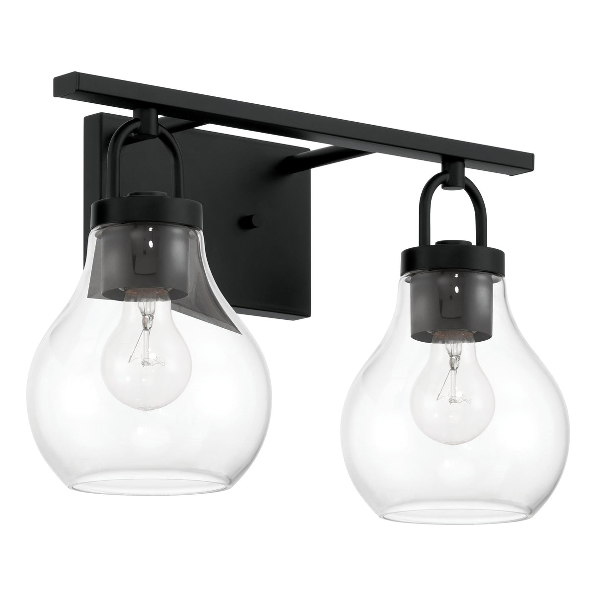 Mansfield 16" Vanity Light - Matte Black / Clear Glass