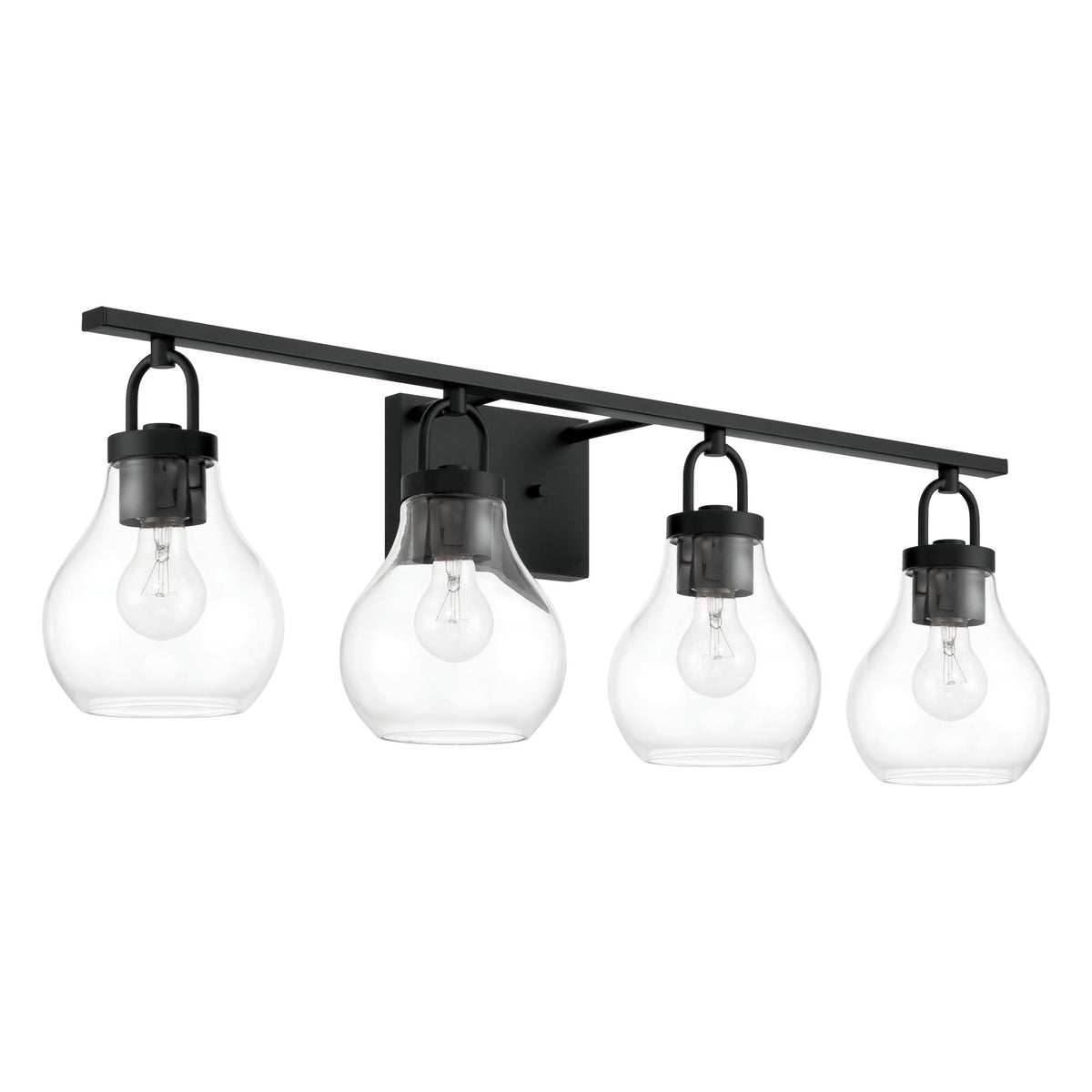 Mansfield 34" Vanity Light - Matte Black / Clear Glass