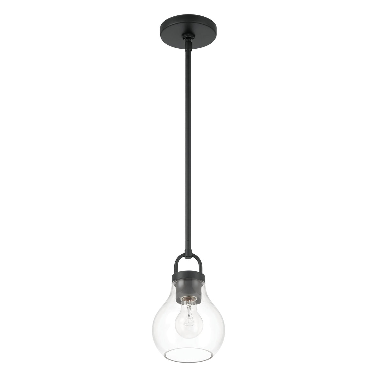 Mansfield 6" Pendant Light - Matte Black / Clear Glass