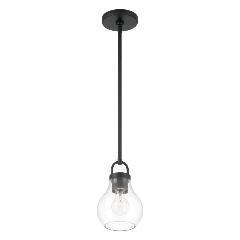 Mansfield 6" Pendant Light - Matte Black / Clear Glass