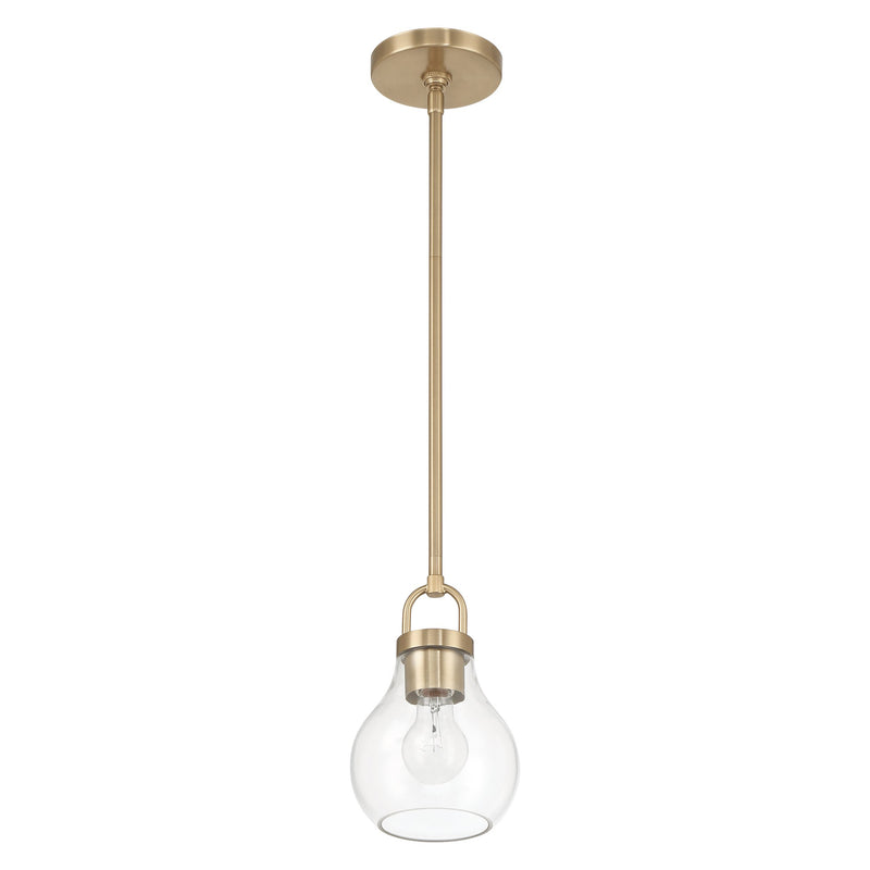 Mansfield 6" Pendant Light - Champagne Gold / Clear Glass