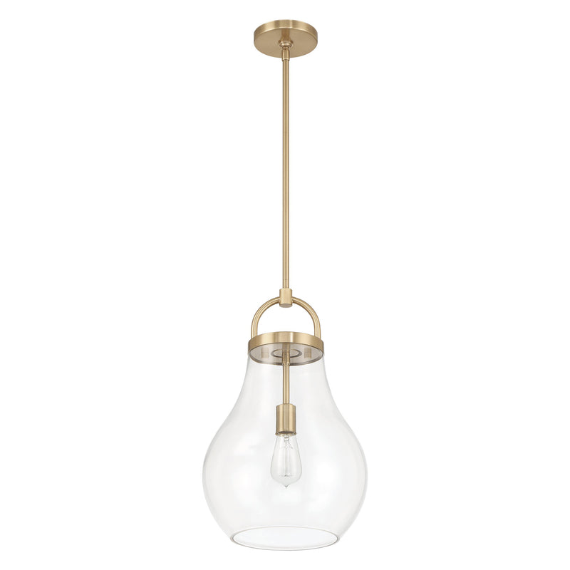 Mansfield 12" Pendant Light - Champagne Gold / Clear Glass